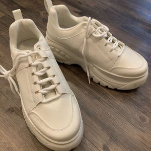 White platform sneakers